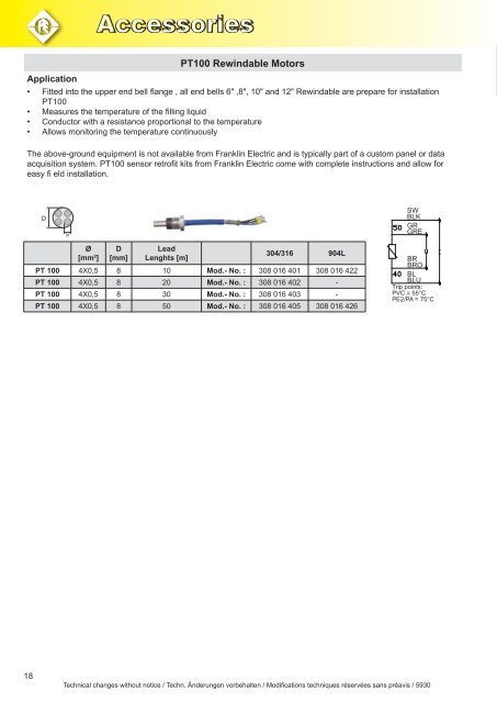 8" Rewindable Motors - Franklin Electric Europa