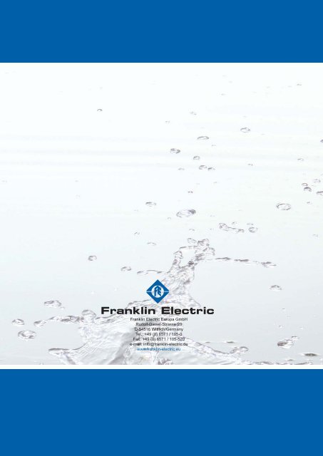 8" Rewindable Motors - Franklin Electric Europa