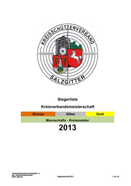 Ergebnisse - KreisschÃ¼tzenverband Salzgitter eV