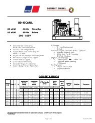 Detailed Spec Sheet - Used Generator Power