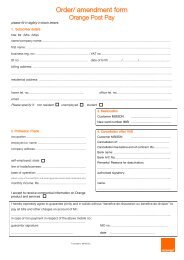 Order/ amendment form - Orange