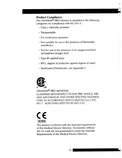 Dinamap Pro Series Operation Manual - Ardus Medical, Inc.