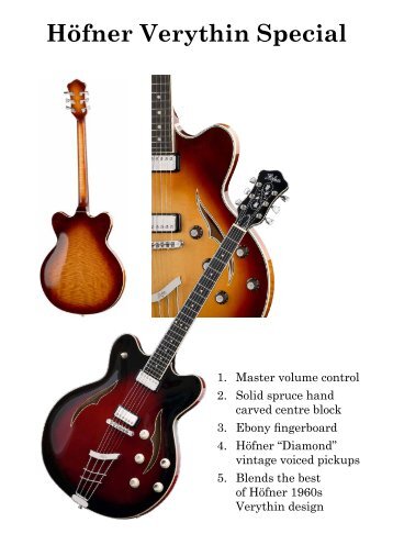 HÃ¶fner Verythin Special - Hofner Electric Guitars