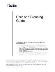 Kohler: Care and Cleaning Guide - Allen Kitchen & Bath