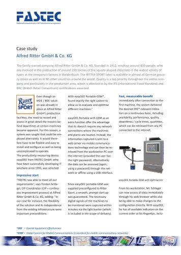 Case study Alfred Ritter GmbH & Co. KG - Fastec GmbH