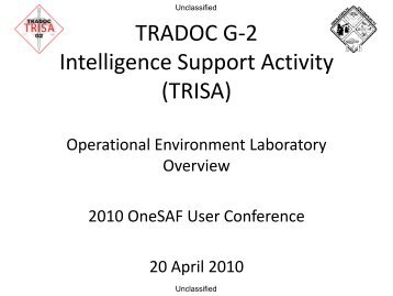 TRADOC G-2 Intelligence Support Activity (TRISA)