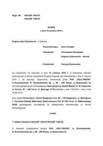 Pobierz na dysk orzeczenie w formacie PDF - Nowe Przetargi