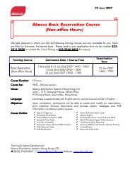 Non-office Hours - Abacus Distribution Systems (Hong Kong)