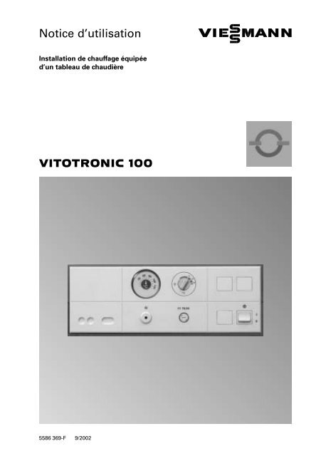 VITOTRONIC 100 Notice d'utilisation - Viessmann