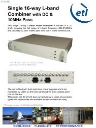 Single 16-way L-band Combiner with DC & 10MHz ... - ETL Systems