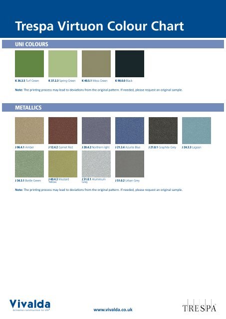 Trespa Color Chart