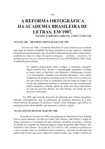 a reforma ortogrÃ¡fica da  academia brasileira de letras