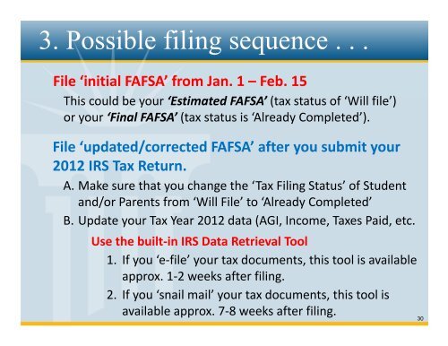 Completing the 2013-14 FAFSA