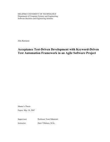 Acceptance Test-Driven Development with Keyword ... - Niksula