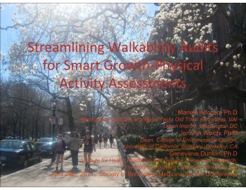 Streamlining Walkability Audits - Society of Behavioral Medicine