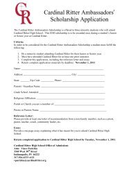 Cardinal Ritter Ambassadors' Scholarship Application