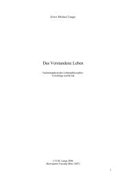 Das Verstandene Leben - Ernst Michael Lange