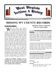 missing wv county records - West Virginia Division of Culture and ...