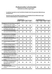 Professionelles Lehrerhandeln Selbsteinschätzungsbogen - ISB