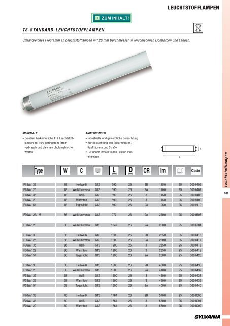 Leuchtstofflampen & T5 - Sylvania