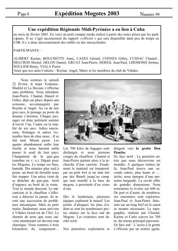 article dans SpÃ©lÃ©oc nÂ° 99 (pdf 190 ko) - ComitÃ© spÃ©lÃ©ologique ...