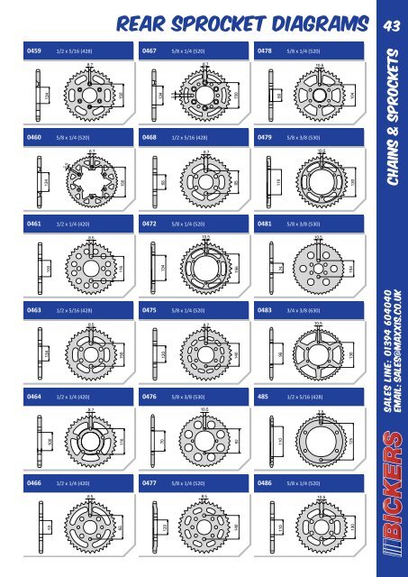 CHAIN & SPROCKET FITMENT GUIDE