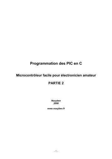 Cours de programmation des PIC en C - Noxyben