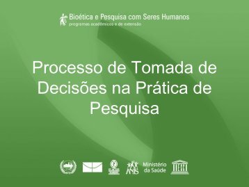 Processo de Tomada de Decisões na Prática de Pesquisa - Anis