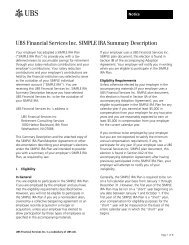 UBS Financial Services Inc. SIMPLE IRA Summary ... - Online Services