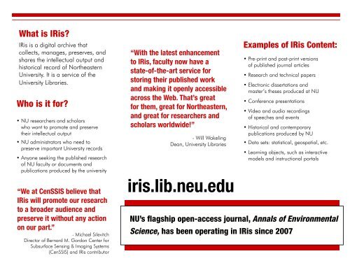 iris.lib.neu.edu - Northeastern University Libraries