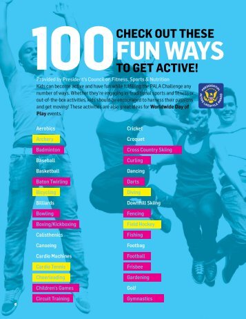 check out these fun  ways to get active! 100