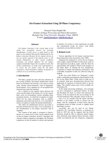 Iris Feature Extraction Using 2D Phase Congruency