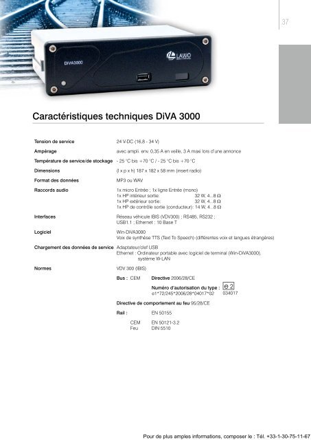 Annonceur sonore DiVA3000 - contact@epi-groupe.com