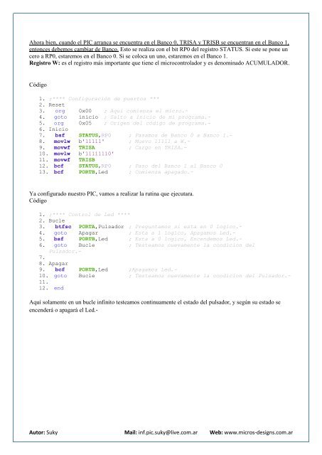 Mis primeros programas en assembler - Micros Designs