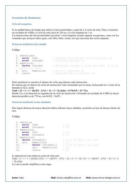 Mis primeros programas en assembler - Micros Designs