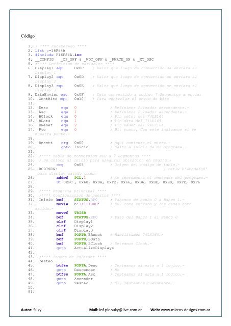 Mis primeros programas en assembler - Micros Designs