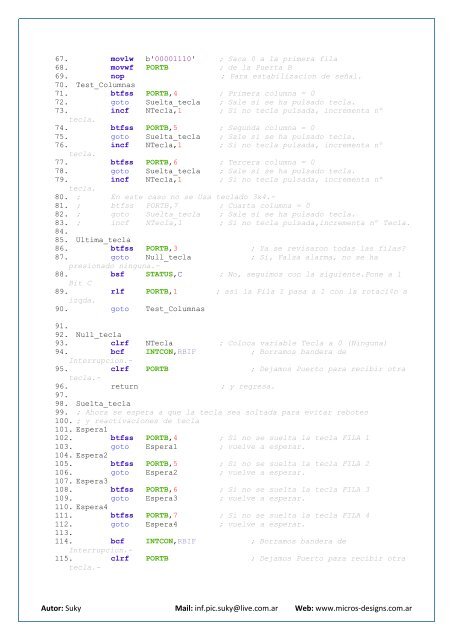 Mis primeros programas en assembler - Micros Designs