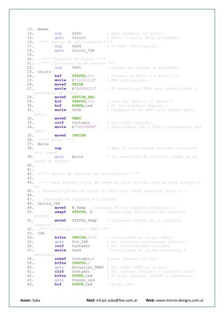 Mis primeros programas en assembler - Micros Designs