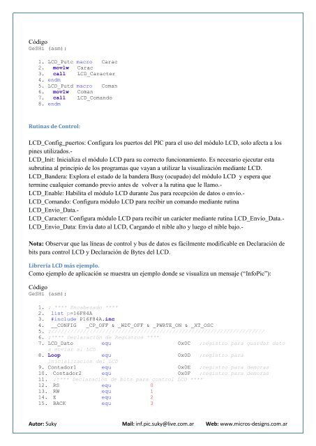 Mis primeros programas en assembler - Micros Designs