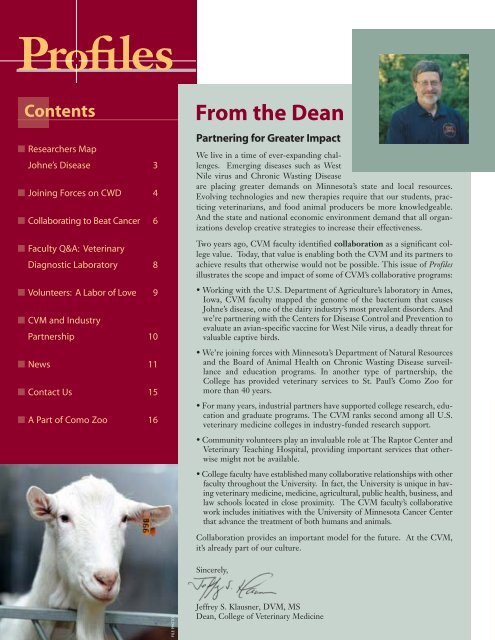 Spring 2003 - University of Minnesota College of Veterinary Medicine