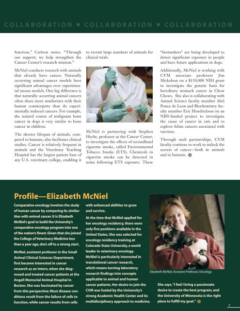 Spring 2003 - University of Minnesota College of Veterinary Medicine