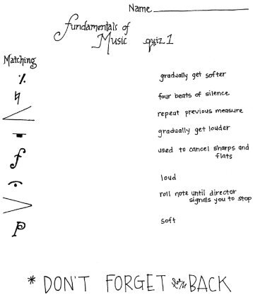 Beginning Percussion â Musical Terms Test - Emily D. Sorensen