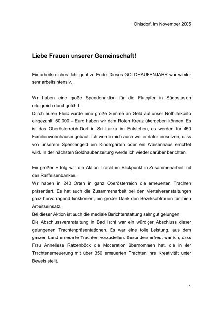 Goldhaubenzeitung 2005/3 - Goldhaubengemeinschaft