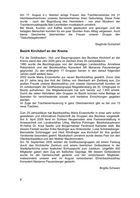 Goldhaubenzeitung 2005/3 - Goldhaubengemeinschaft