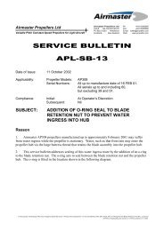 SERVICE BULLETIN APL-SB-13 - Airmaster Propellers