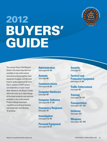 2012 Buyers' Guide - Police Chief Magazine