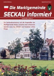 Die Marktgemeinde SECKAU informiert