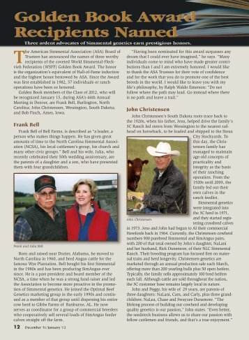 Golden Book Award Recipients - American Simmental Association