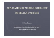 application du modele interactif de delll a l'aphasie - ampra