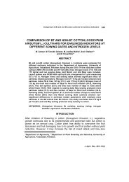 comparison of bt and non-bt cotton (gossypium hirsutum l.)